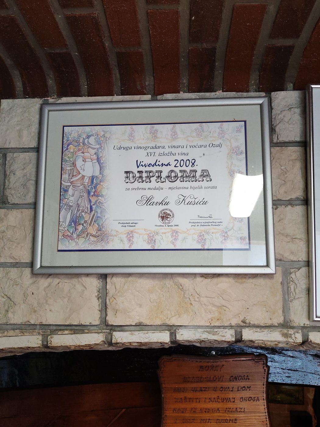 Diploma Vinarije Kušić