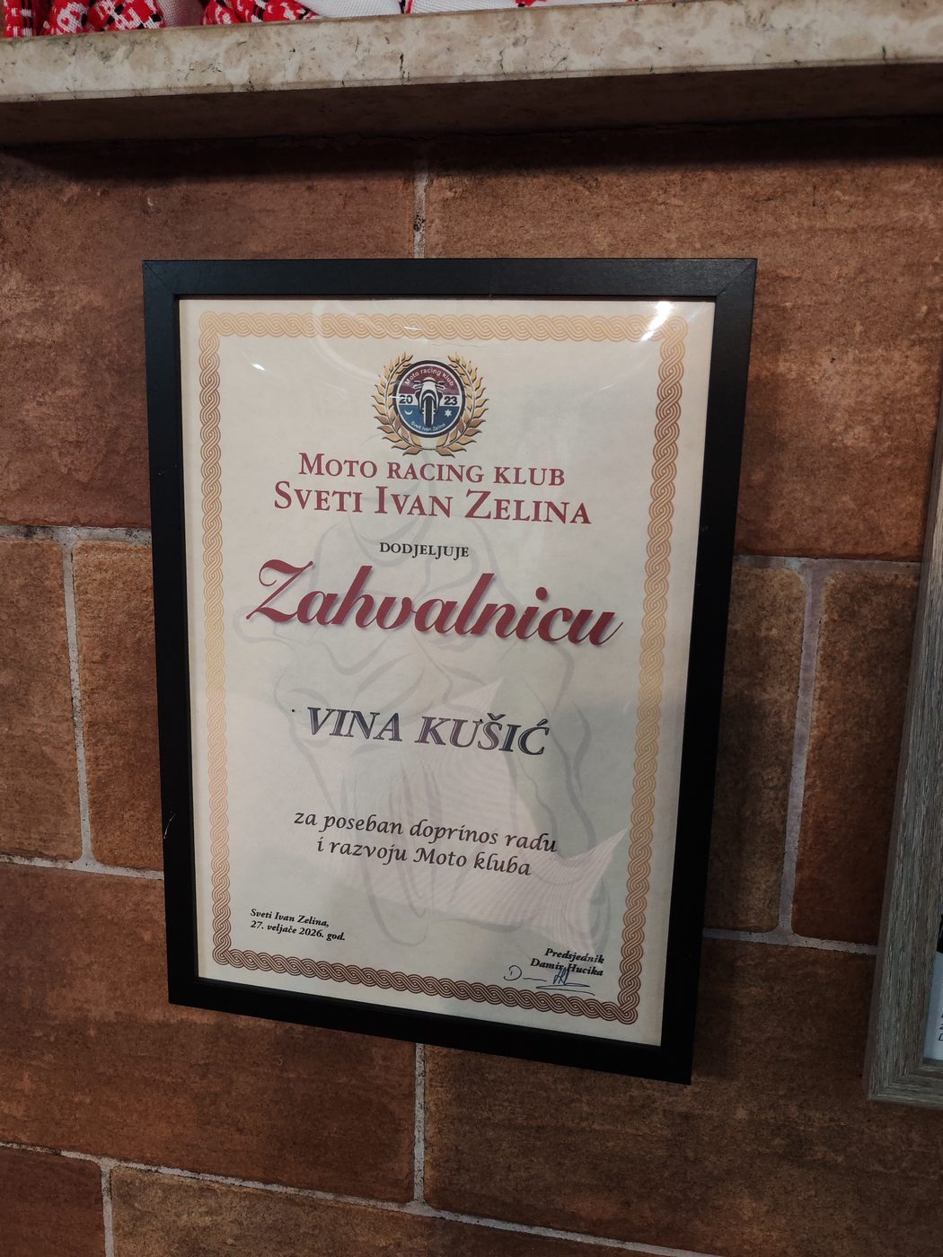 Diploma Vinarije Kušić