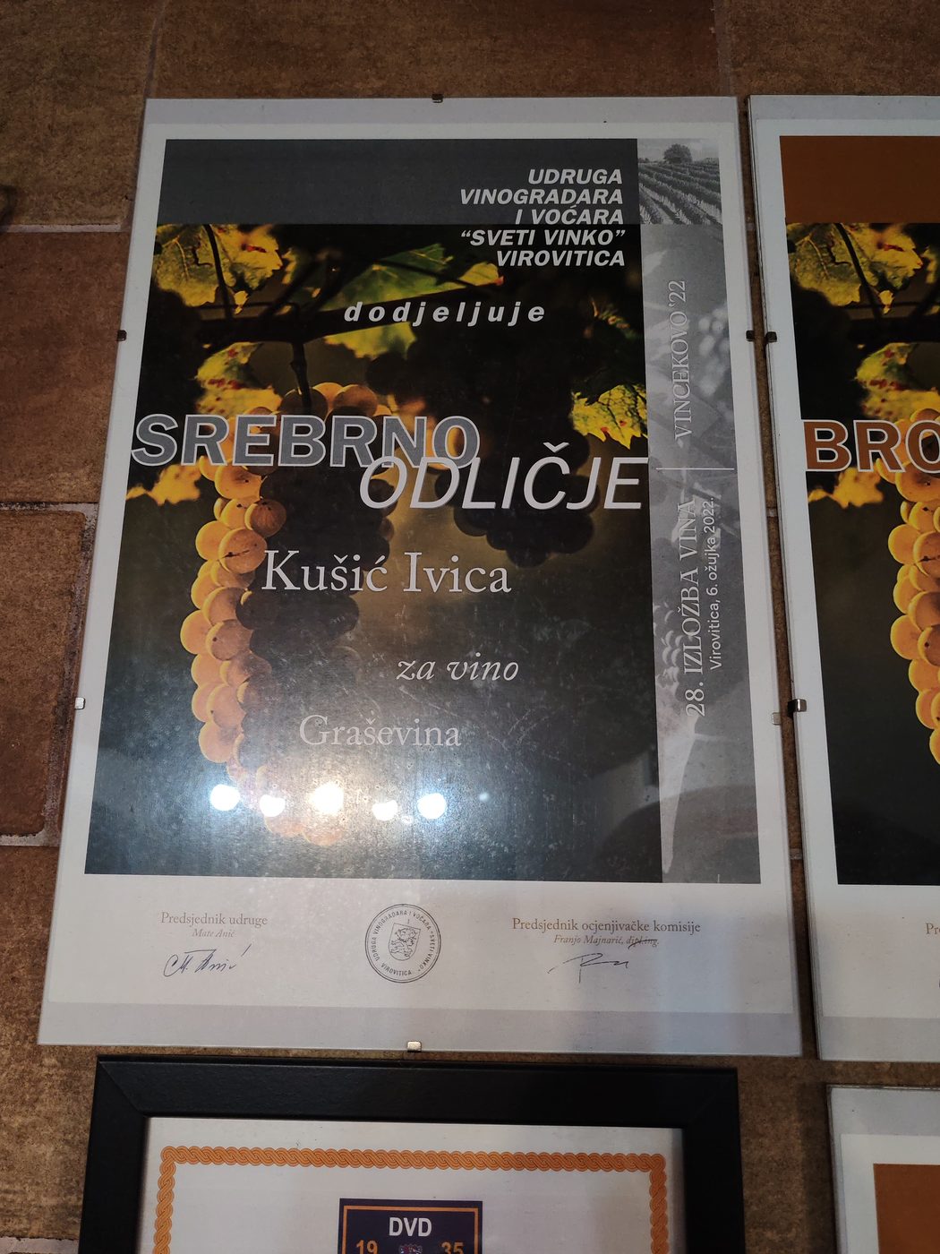 Diploma Vinarije Kušić