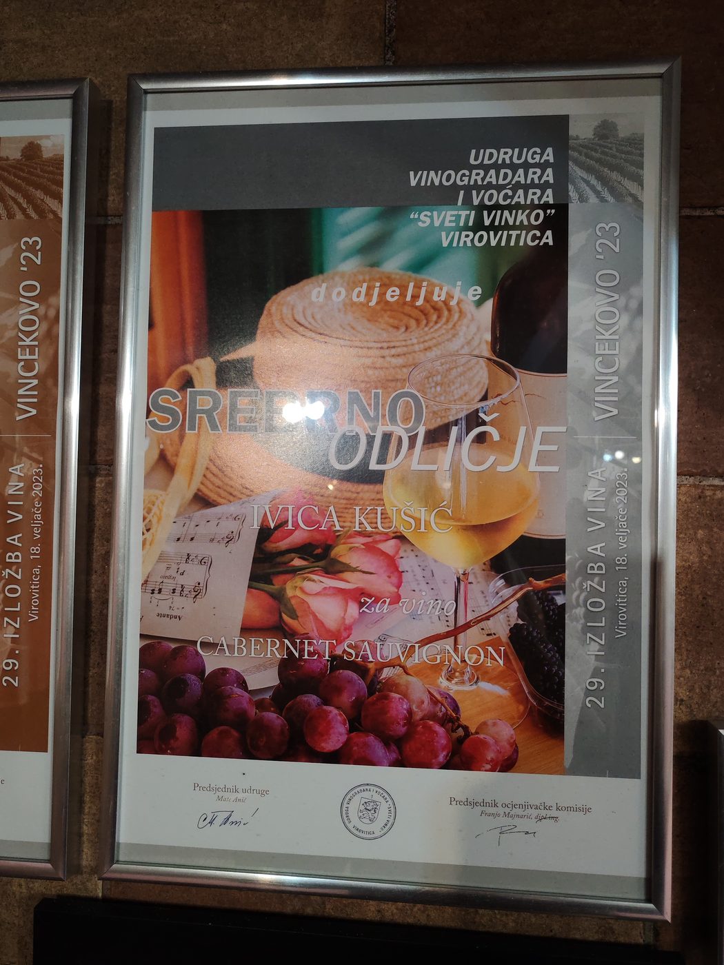 Diploma Vinarije Kušić
